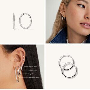 EUC Mejuri Sterling Silver Large Tube Hoops